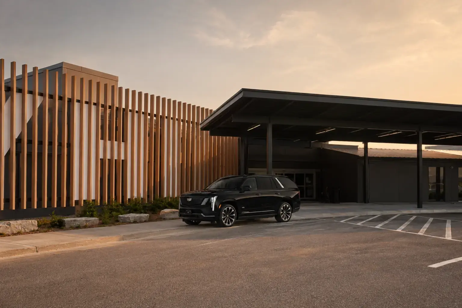 Luxury vehicle prepared for a regional airport journey