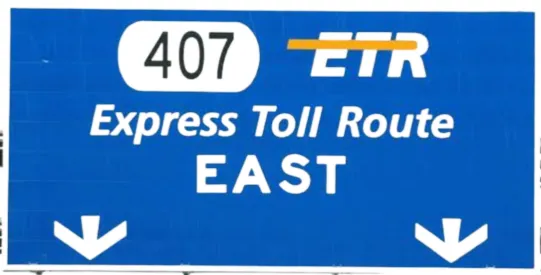 407 Express Toll Route used for Toronto regional airport transportation