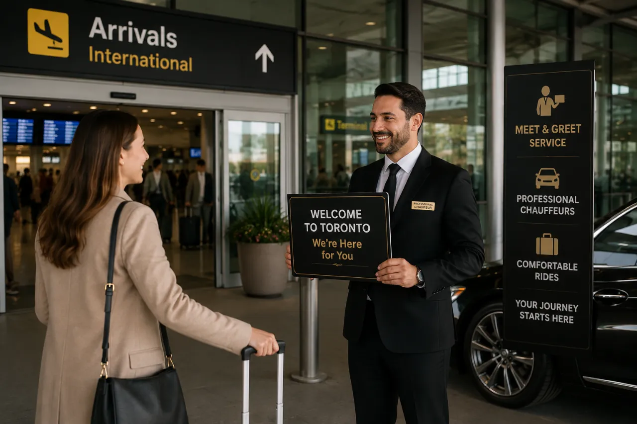 Airport meet and greet service at airport arrival for Toronto Airport Limo Service